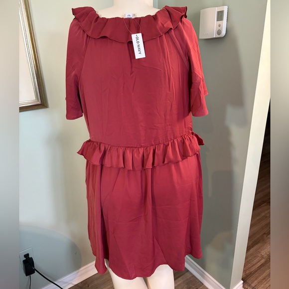 155. Old Navy Ruffled burnt orange dress - Picture 5 of 7